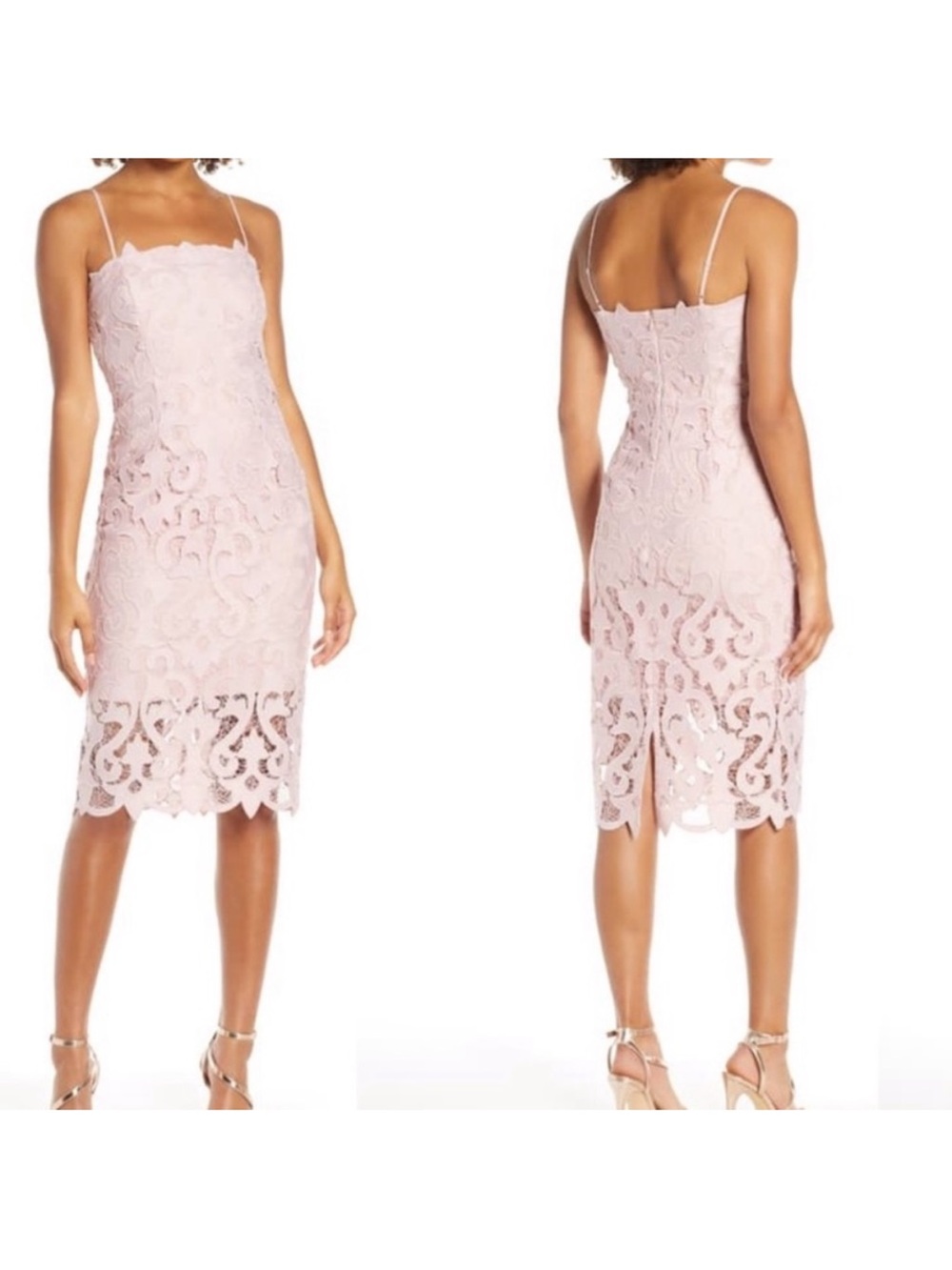 Bardot Lina Lace Dress in Pink Rose - Picture 2 of 10
